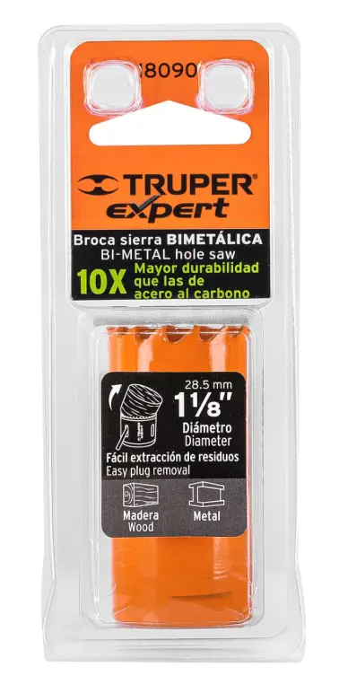 Broca Sierra Bimetálica Truper Expert 1 1/8 Pulgadas 28.5 mm Cód. 18090