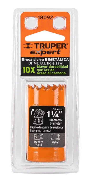Broca Sierra Bimetálica Truper Expert 1 1/4 Pulgadas 32 mm Cód. 18092