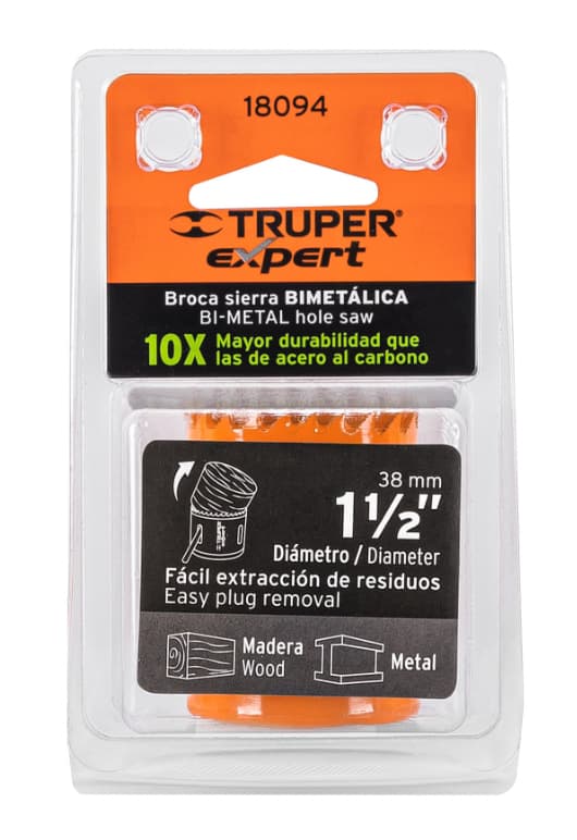Broca Sierra Bimetálica Truper Expert 1 1/2 Pulgadas 38 mm Cód. 18094