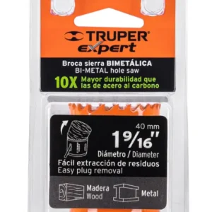 Broca Sierra Bimetálica Truper Expert 1 9/16 Pulgadas 40 mm Cód. 18095