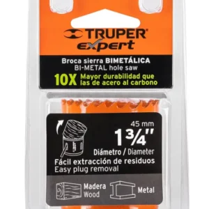 Broca Sierra Bimetálica Truper Expert 1 3/4 Pulgadas 45 mm Cód. 18096