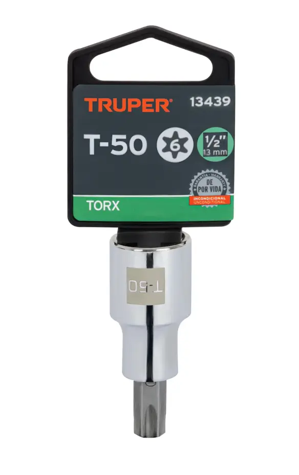 Dado Punta Torx Truper T-50 x 1/2 Pulgada D-543950-W Cód. 13439