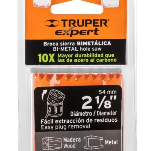 Broca Sierra Bimetálica Truper Expert 2 1/8 Pulgadas 54 mm COBI-2-1/8 Cód. 18098