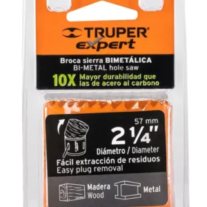 Broca Sierra Bimetálica Truper Expert 2 1/4 Pulgadas 57 mm COBI-2-1/4 Cód. 18099