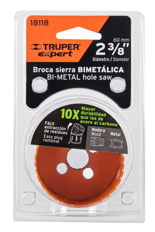 Broca Sierra Bimetálica Truper Expert 2 3/8 Pulgadas COBI-2-3/8 Cód. 18118