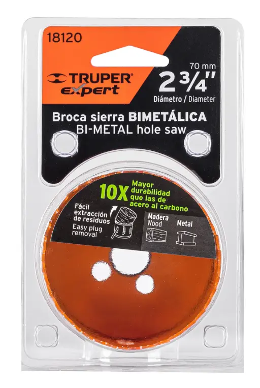 Broca Sierra Bimetálica Truper Expert 2 3/4 Pulgadas COBI-2-3/4 Cód. 18120