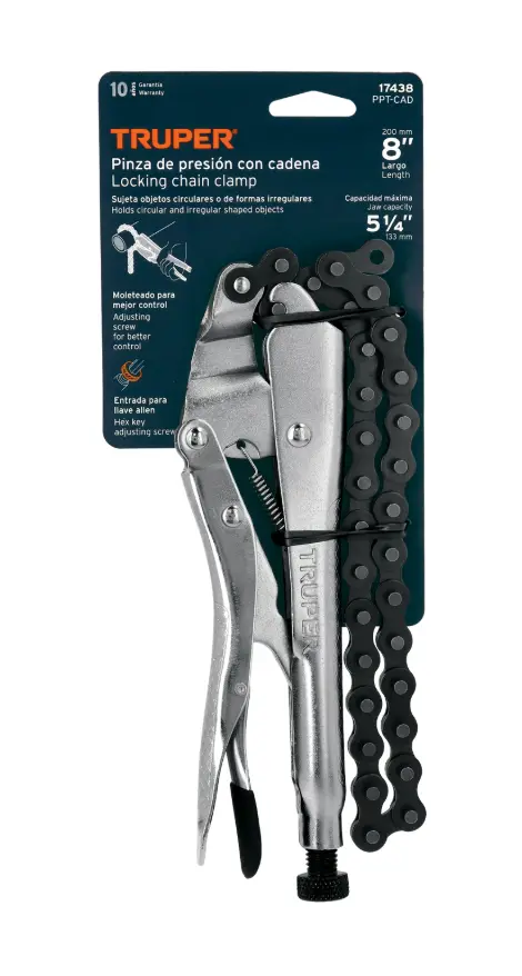 Pinza de Presión de Cadena Truper 8 Pulgadas PPT-CAD Cód. 17438