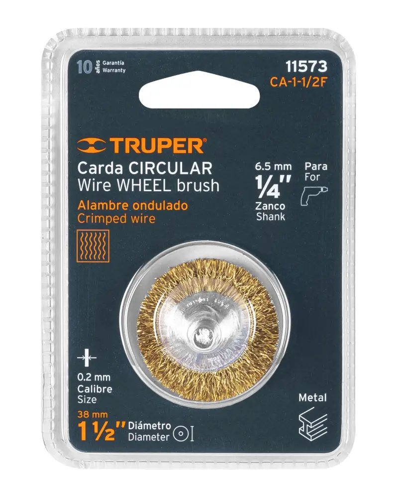 Carda Circular Truper 1 1/2 Pulgadas Alambre Fino para Taladro CA-1-1/2F Cód. 11573