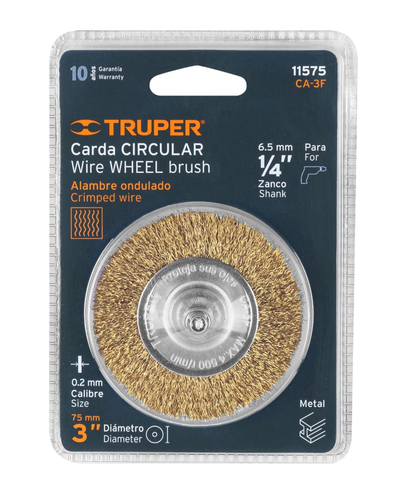 Carda Circular Truper 3 Pulgadas Alambre Fino para Taladro CA-3F Cód. 11575