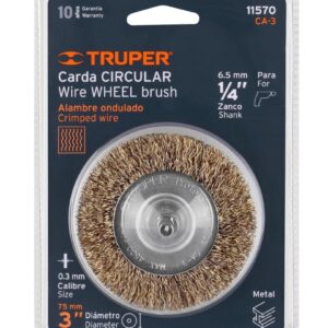 Carda Circular Truper 3 Pulgadas Alambre Grueso para Taladro CA-3 Cód. 11570