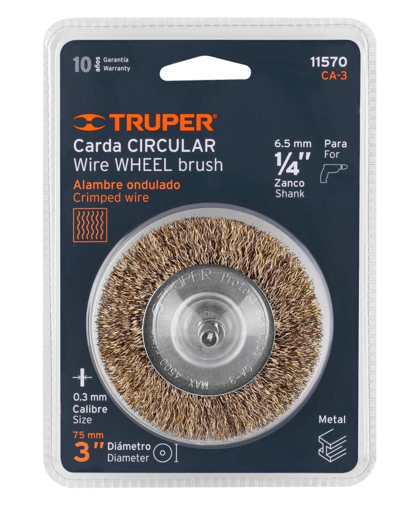 Carda Circular Truper 3 Pulgadas Alambre Grueso para Taladro CA-3 Cód. 11570