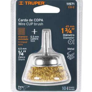 Carda de Copa Truper 1-3/4 Pulgadas Alambre Grueso para Taladro CO-2 Cód. 11571