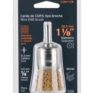 Carda Tipo Brocha Truper 1-1/8 Pulgadas Alambre Grueso para Taladro COM-1-1/8 Cód. 11596