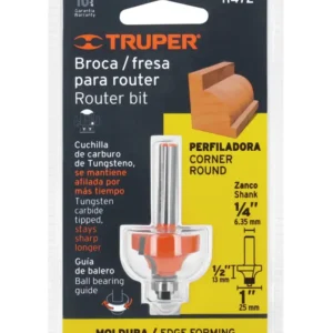 Broca para Router Truper Expert 1 Pulgada Redondeado con Moldura y Balero BROU-RM1X Cód. 11472