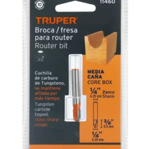 Broca para Router Truper 1/4 Pulgada Media Caña BROU-MC1/4 Cód. 11460