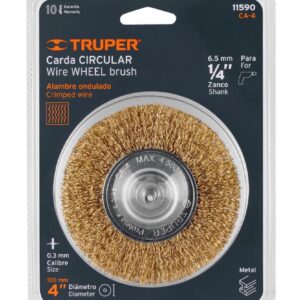 Carda Circular Truper 4 Pulgadas Alambre Grueso para Taladro CA-4 Cód. 11590