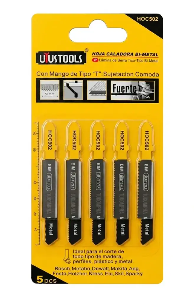Hojas para Sierra Caladora Uyustools HOC502 5 Piezas
