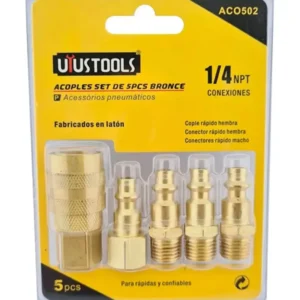 Juego de Acoples para Compresor de Bronce Uyustools ACO502 5 Piezas