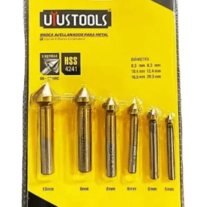 Set de Brocas Avellanadoras para Metal Uyustools BCV6SU 6 Piezas