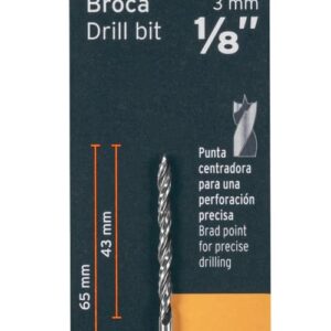 Broca para Madera con Punta Centradora Truper 1/8 Pulgada BM-1/8 Cód. 101626