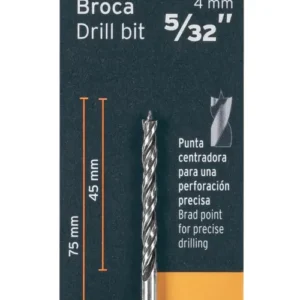 Broca para Madera con Punta Centradora Truper 5/32 Pulgada BM-5/32 Cód. 101627