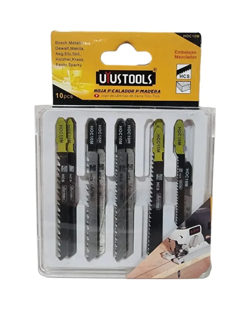 Set de Hojas para Sierra Caladora Madera Uyustools HOC10M 10 Piezas
