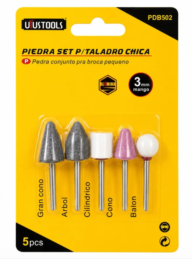 Juego de Piedras para Taladro Uyustools PDB502 5 Piezas Mango 3 mm