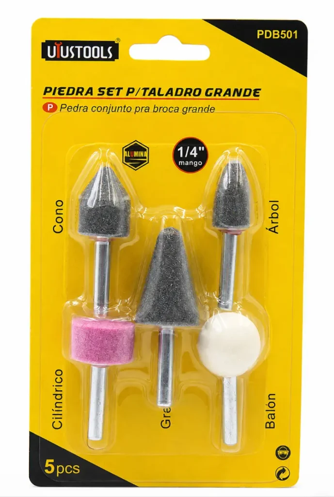 Juego de Piedras para Taladro Uyustools PDB501 5 Piezas Mango 1/4"