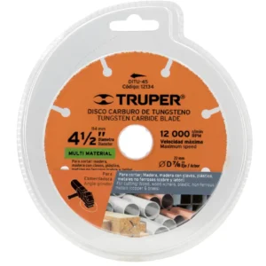 Disco Multimaterial de Carburo de Tungsteno 4-1/2" Truper DITU-45 12134