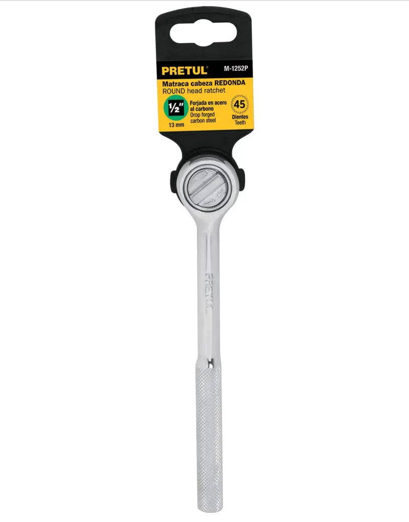 Matraca Cuadro 1/2" Cabeza Redonda Pretul M-1252P 21150