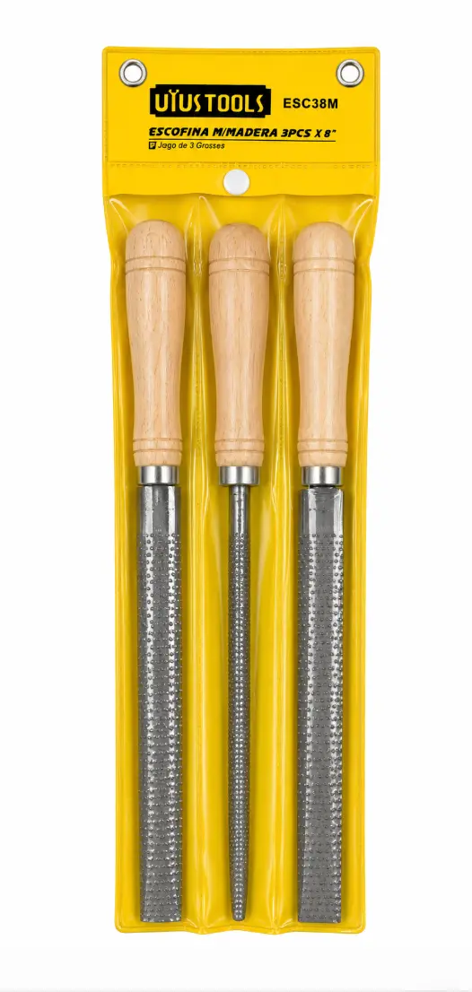 Juego de Escofinas para Madera Uyustools ESC38M 8" 3 Piezas