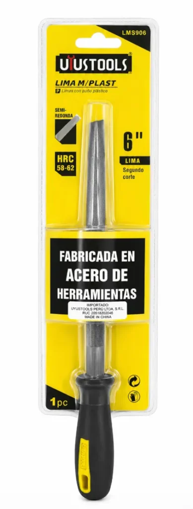 Lima Semirredonda Uyustools LMS906 6" con Mango Plástico