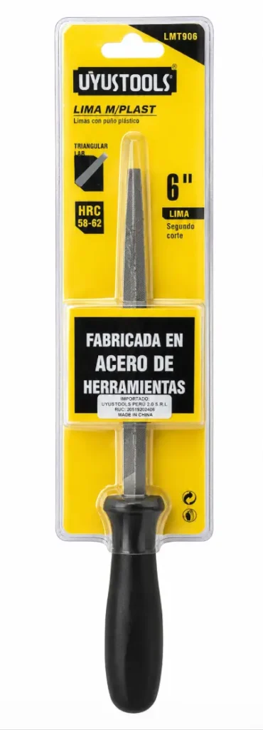 Lima Triangular Uyustools LMT906 6" con Mango Plástico