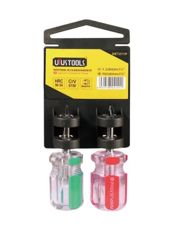 Juego de Mini Destornilladores Uyustools 2 Piezas con Puntas Magnéticas