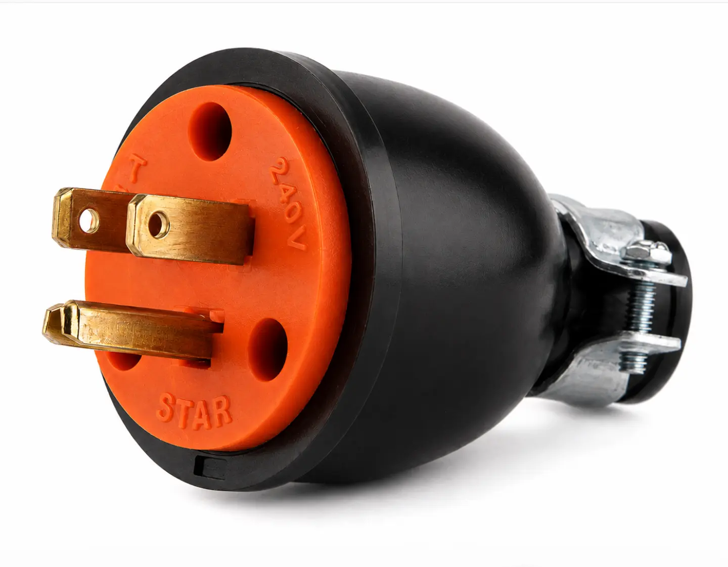 Enchufe 25A 240V con Abrazadera Metálica Star Electric A-141
