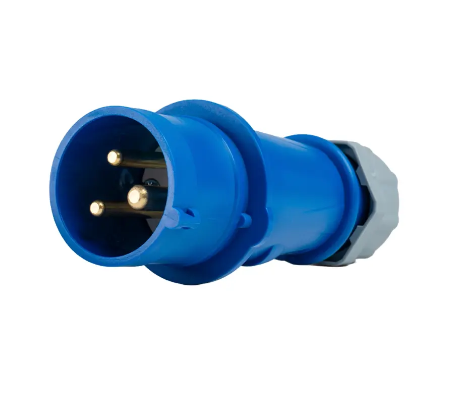 Enchufe Industrial 2P+T 16A 200-250V IP44 Azul