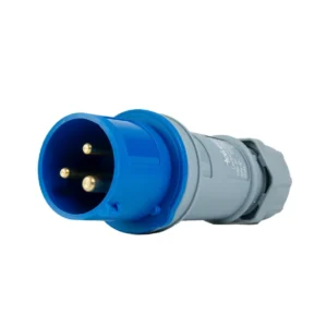 Enchufe Industrial 2P+T 16A 200-250V IP44 Azul y Gris ENC-14397