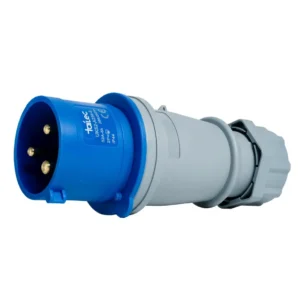 Enchufe Industrial 2P+T 32A 380-415V IP44 Azul y Gris