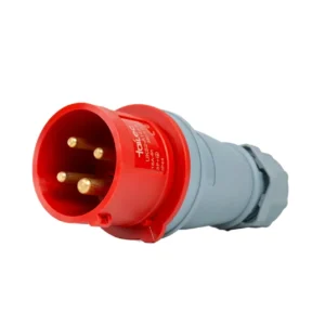 Enchufe Industrial 3P+T 16A 380-415V IP44 Rojo y Gris