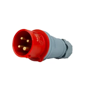 Enchufe Industrial 3P+T 32A 380-415V IP44 Rojo y Gris