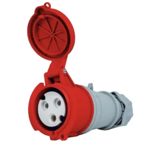 Tomacorriente Industrial 3P+T 32A 380-415V IP44 Rojo y Gris