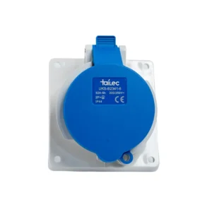 Tomacorriente Empotrable 2P+T 16A 200-250V IP44 Azul