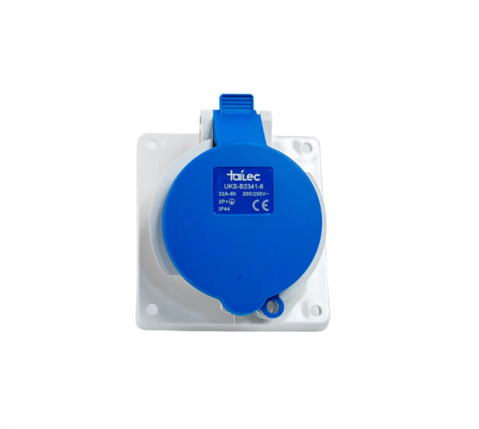 Tomacorriente Empotrable 2P+T 32A 200-250V IP44 Azul