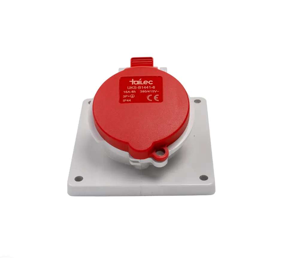 Tomacorriente Empotrable 3P+T 16A 380-415V IP44 Rojo