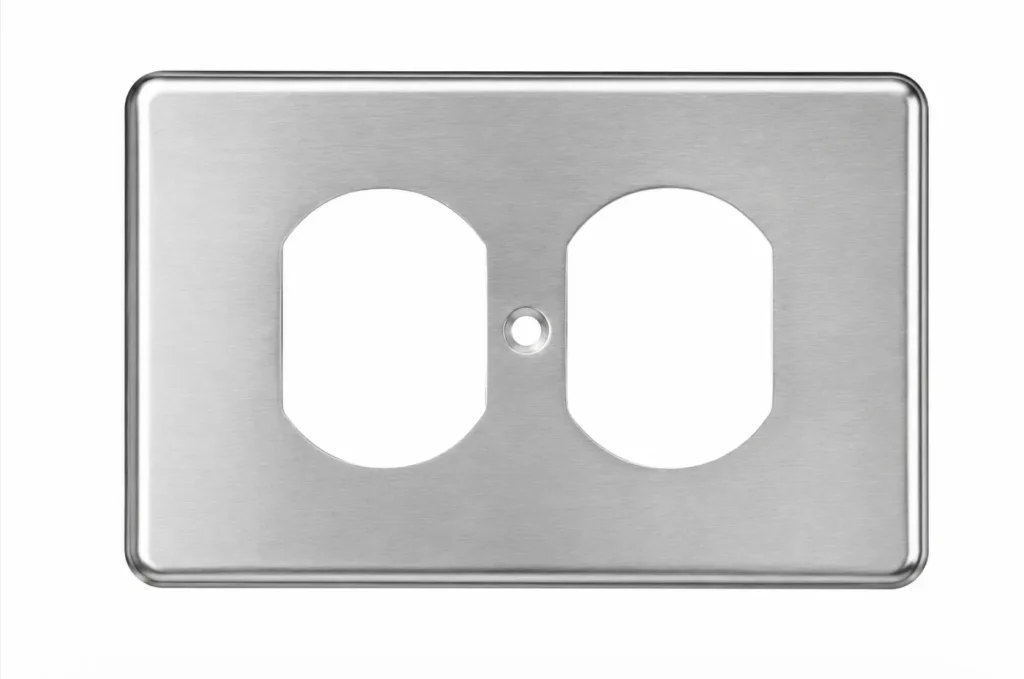 Placa para Tomacorriente 2 Servicios Acero Inoxidable Star Electric A-042