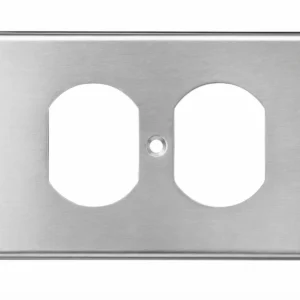 Placa para Tomacorriente 2 Servicios Acero Inoxidable Star Electric A-042
