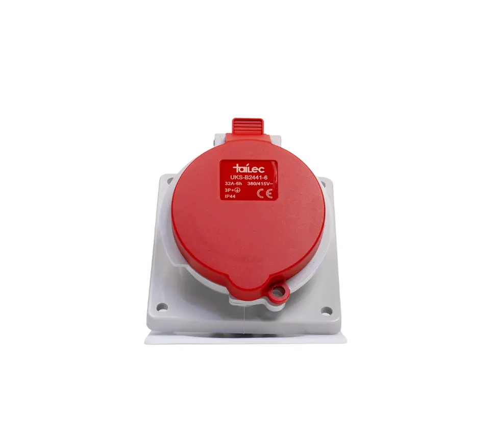 Tomacorriente Empotrable 3P+T 32A 380-415V IP44 Rojo