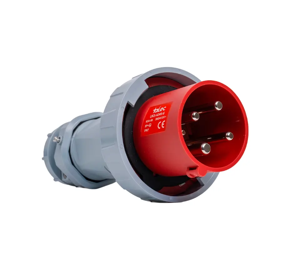 Enchufe Industrial 3P+T 63A 415-500V IP67 Rojo