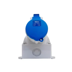 Tomacorriente Adosado 2P+T 16A 200-250V IP44 Azul
