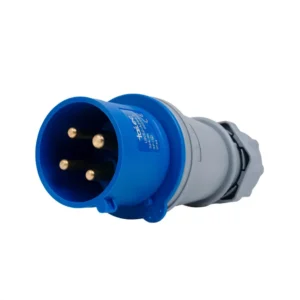 Enchufe Industrial 3P+T 32A 9H 380-415V IP44 Azul y Gris